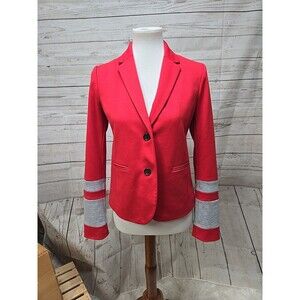 Gap‎ Academy Blazer Women's Size 4 Red Gray Stripes Ohio State 2 Button Vent